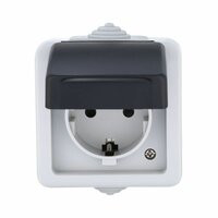 Розетка уличная с заземлением c крышкой IP54 Розетка уличная с заземлением c крышкой IP54