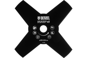 Диск для триммера, 255 х 25,4, толщина 1,6 мм, 4 лезвия Denzel Диск для триммера, 255 х 25,4, толщина 1,6 мм, 4 лезвия Denzel