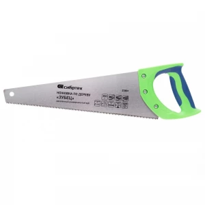 Ножовка по дереву Зубец, 350 мм, 7-8 TPI, зуб 2D, кал.зуб, защ. покр., 2-х комп. рук-ка Сибртех Ножовка по дереву Зубец, 350 мм, 7-8 TPI, зуб 2D, кал.зуб, защ. покр., 2-х комп. рук-ка Сибртех