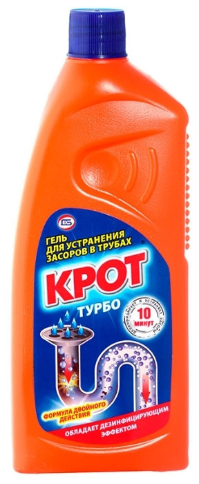 Гель для устранения засоров KROT TURBO 500мл Гель для устранения засоров KROT TURBO 500мл