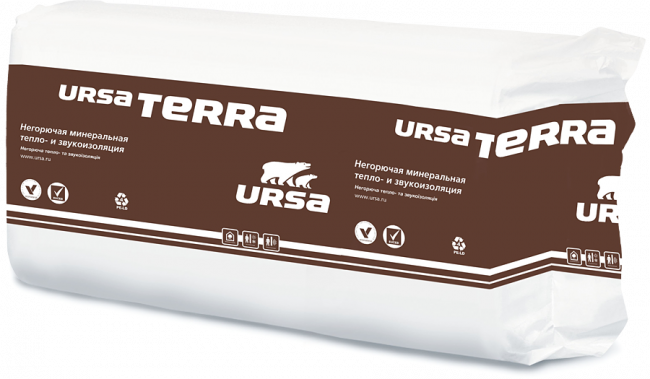 URSA TERRA 34 PN PRO плита 100мм  1250х610 (9,15м2 / 0,915м3 / 12 шт)