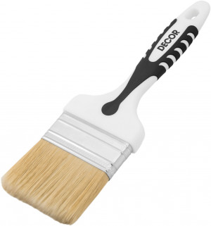 Кисть плоская Black White универсал, светлая смешанная щетина, 2-к ручка DECOR Кисть плоская Black White универсал, светлая смешанная щетина, 2-к ручка DECOR