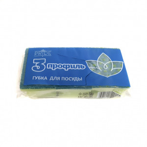 Губка бытовая с чистящим слоем Профиль 3шт