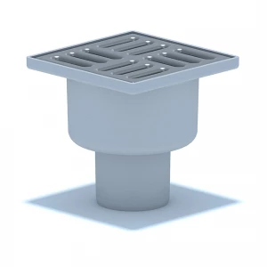 Трап пластиковый н/регул. вертикальный выпуск Ø 50мм 100х100мм с металлической решеткой до 300кг 0,7л/с гидрозатвор