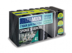 Губка для посуды фреза Lemon Moon 4шт Губка для посуды фреза Lemon Moon 4шт