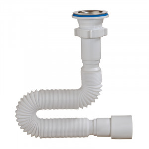 Сифон гофрированный 1½"х40/50мм, L 1250мм с нержавеющей решёткой Ø 70мм А-3013 ОРИО 