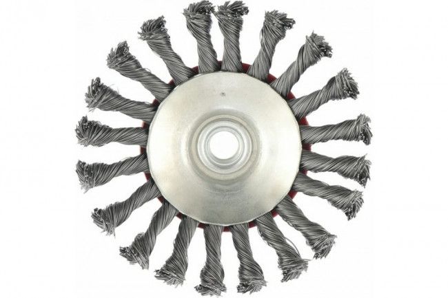 Щётка для УШМ тарелка крученая проволока 0,5мм Matrix