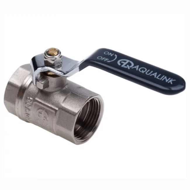 Кран шаровый никелированный ручка