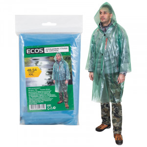 Дождевик Ecos, плащ на липучках, 40мкм Дождевик Ecos, плащ на липучках, 40мкм