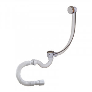 Сифон для ванной 1½"х40мм S-образный перелив, полуавтомат, гофрированная труба 40х40/50мм, хром. А-24089 ОРИО Сифон для ванной 1½"х40мм S-образный перелив, полуавтомат, гофрированная труба 40х40/50мм, хром. А-24089 ОРИО