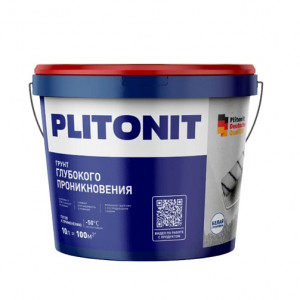 Грунт глубокого проникновения в ведрах 10кг ПЛИТОНИТ 