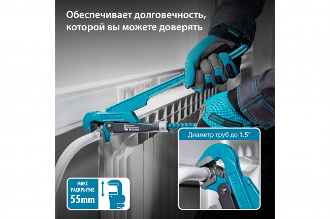 Ключ трубный рычажный цельнокованный, CrV, тип - "L" Gross Ключ трубный рычажный цельнокованный, CrV, тип - "L" Gross