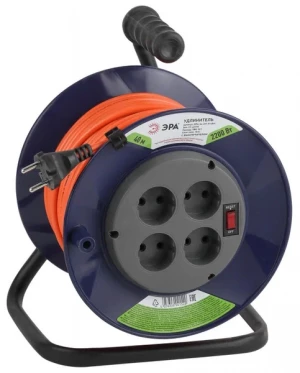 Удлинитель силовой на пластиковой катушке б/з ЭРА Удлинитель силовой на пластиковой катушке б/з ЭРА