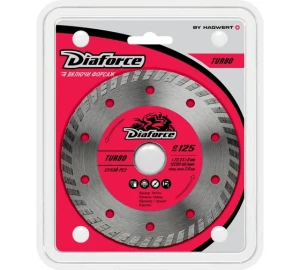 Диск алмазный DIAFORCE Turbo 125x22.23x8х2 мм, сухой рез