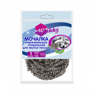 Мочалка нержавеющая спиральная Wikky, 15 гр Мочалка нержавеющая спиральная Wikky, 15 гр