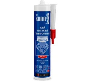Клей монтажный KUDO HOME каучуковый универсальный, прозрачный 280 мл