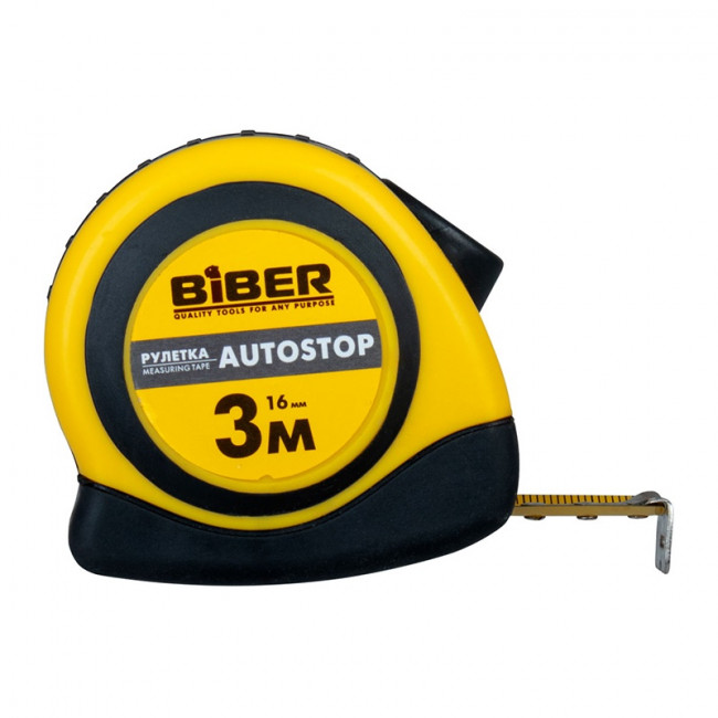 Рулетка в обрезиненном корпусе AUTOSTOP Biber