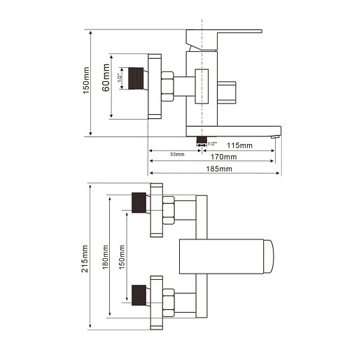 Смеситель для ванной KUB13-310 нержавеющая сталь одноручковый KUBUS Wesnaart Смеситель для ванной KUB13-310 нержавеющая сталь одноручковый KUBUS Wesnaart