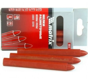 Мелки разметочные восковые красные, 120мм, коробка 6шт. Matrix Мелки разметочные восковые красные, 120мм, коробка 6шт. Matrix