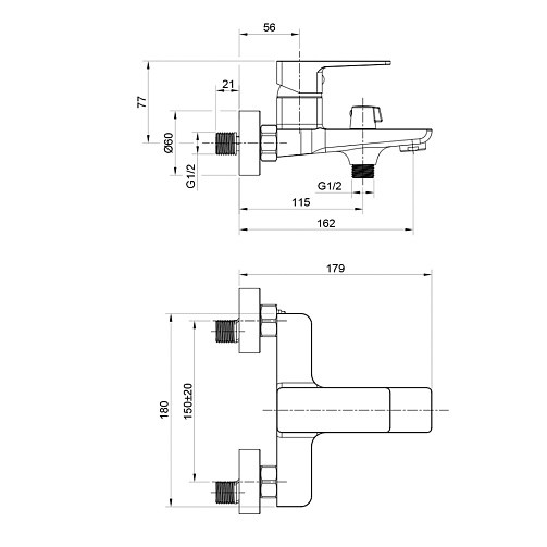 Смеситель для ванной NAR06-310-BL-25201 латунный одноручковый чёрный NARCIS Wesnaart Смеситель для ванной NAR06-310-BL-25201 латунный одноручковый чёрный NARCIS Wesnaart