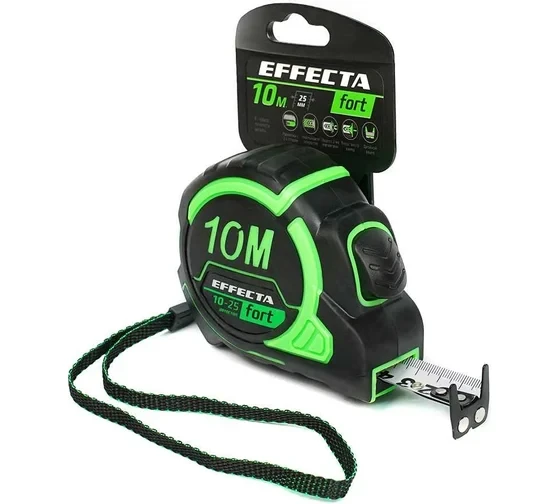 Рулетка в обрезиненном корпусе Effecta Fort