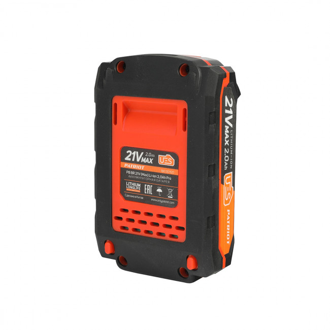 Батарея аккумуляторная PB BR 21V(Max) Li-ion PATRIOT. 2,0Ah Pro UES Батарея аккумуляторная PB BR 21V(Max) Li-ion PATRIOT. 2,0Ah Pro UES