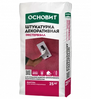 Штукатурка декоративная сухая ОСНОВИТ ЭКСТЕРВЭЛЛ  "Короед-белая" OS 2,0 WS (25кг) 