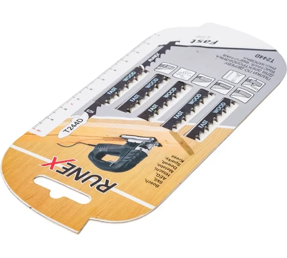 Пилки для лобзика 100x75 мм 6з/д фигурный распил Runex T244D 