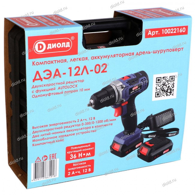 Аккумуляторная дрель-шуруповерт Диолд ДЭА-12Л-02 Аккумуляторная дрель-шуруповерт Диолд ДЭА-12Л-02