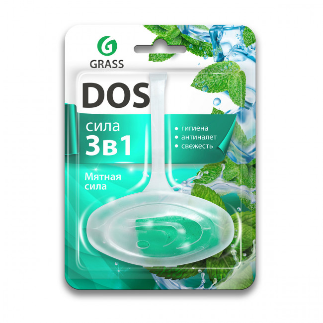 Подвесной блок для унитаза DOS 3 в 1 Мятная сила GRASS