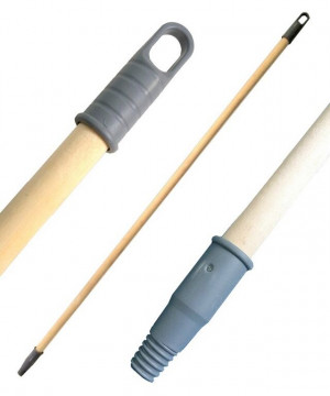 Черенок для швабры деревянный с пластмасс.резьбой d23-25мм 1,3м Черенок для швабры деревянный с пластмасс.резьбой d23-25мм 1,3м