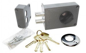 Замок накладной 1-3 (603) метал.корпус медь Замок накладной 1-3 (603) метал.корпус медь