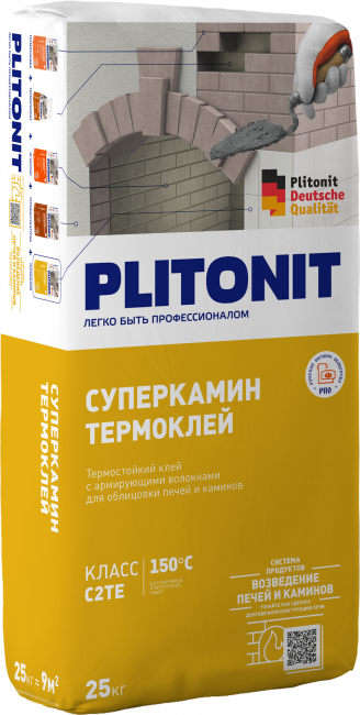 Клей термостойкий СуперКамин ТермоКлей Плитонит