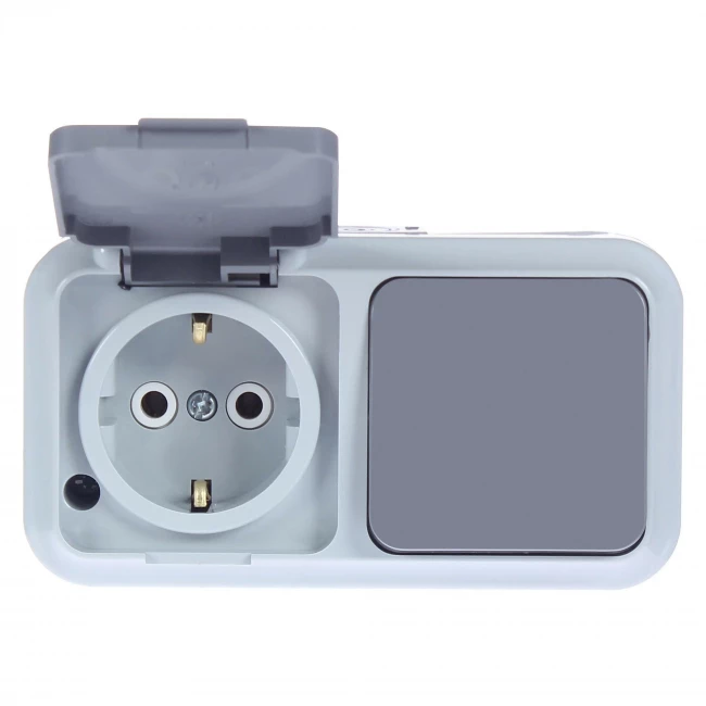 Розетка уличная с заземлением c крышкой IP54 Розетка уличная с заземлением c крышкой IP54