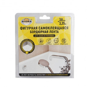 Лента бордюрная для ванн самоклеящаяся Фигурная AVIORA Лента бордюрная для ванн самоклеящаяся Фигурная AVIORA