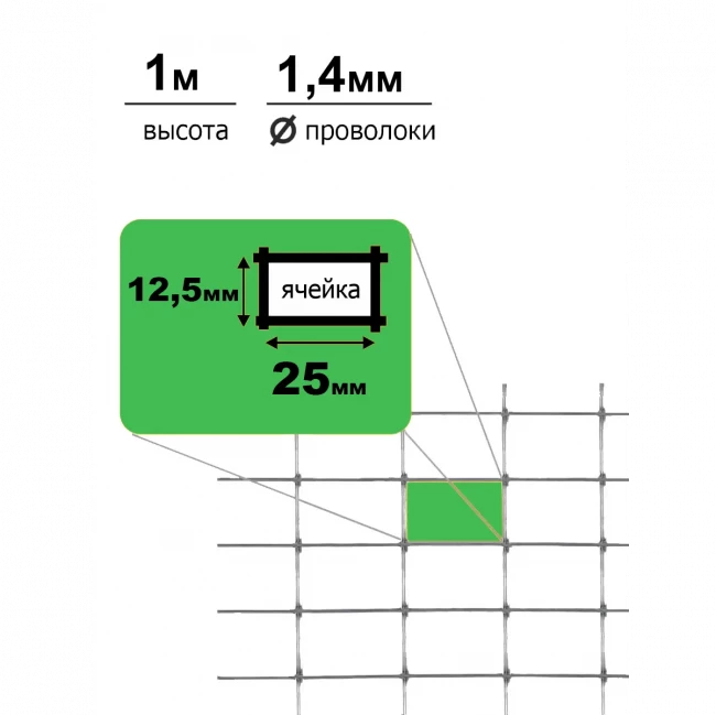 Сетка сварная метражная цинк