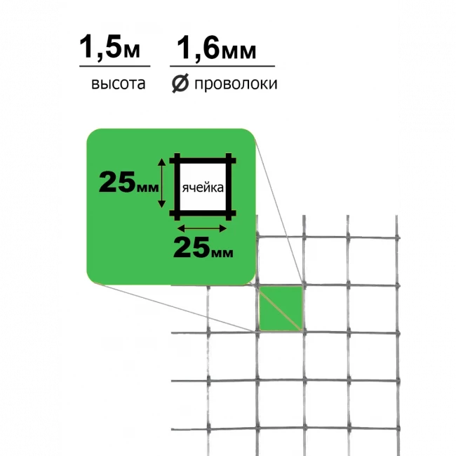 Сетка сварная метражная цинк