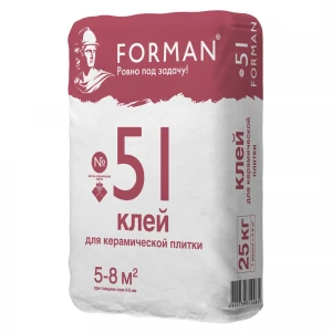 Плиточный клей Форман №51 влагостойкий Плиточный клей Форман №51 влагостойкий
