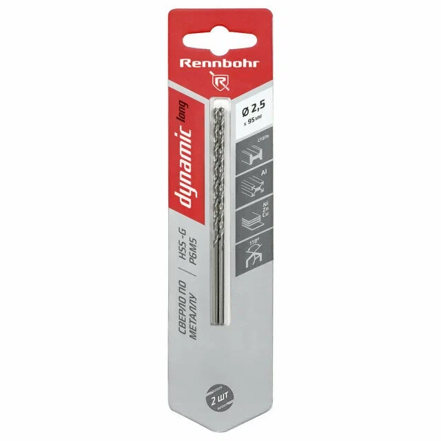 Сверло по металлу RENNBOHR DYNAMIC LONG CARD Сверло по металлу RENNBOHR DYNAMIC LONG CARD