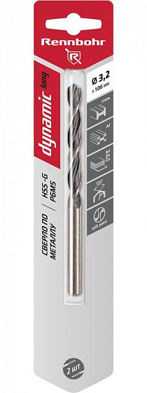 Сверло по металлу RENNBOHR DYNAMIC LONG CARD Сверло по металлу RENNBOHR DYNAMIC LONG CARD