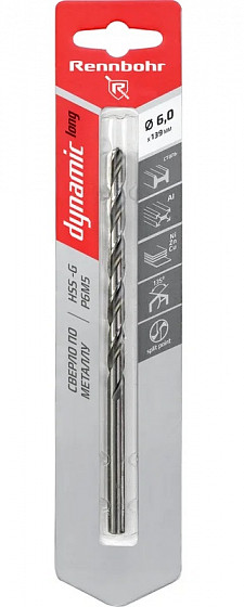 Сверло по металлу RENNBOHR DYNAMIC LONG CARD Сверло по металлу RENNBOHR DYNAMIC LONG CARD