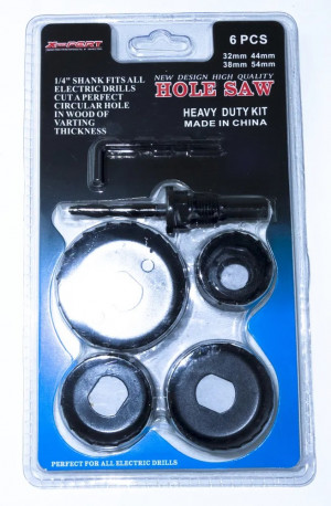 Набор кольцевых коронок по дереву X-PERT 6 предметов, 32-54мм Набор кольцевых коронок по дереву X-PERT 6 предметов, 32-54мм