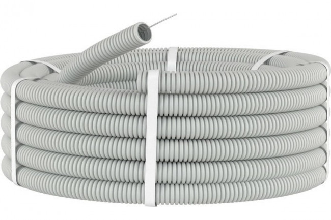 Труба гофрированная ПВХ Серая с протяжкой (с зондом)