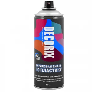 Эмаль аэрозольная по пластику DECORIX, 520 мл, белый глянцевый Эмаль аэрозольная по пластику DECORIX, 520 мл, белый глянцевый