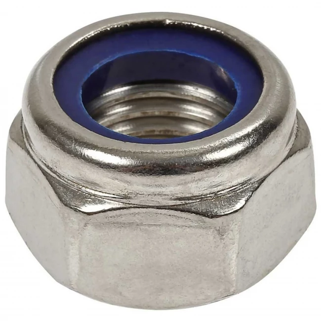 Гайка шестигранная с нейлоновым кольцом Гайка шестигранная с нейлоновым кольцом