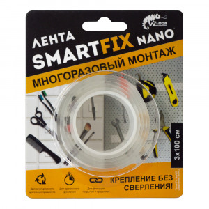 Лента для многоразового монтажа 3х100см W-con SmartFix NANO Лента для многоразового монтажа 3х100см W-con SmartFix NANO