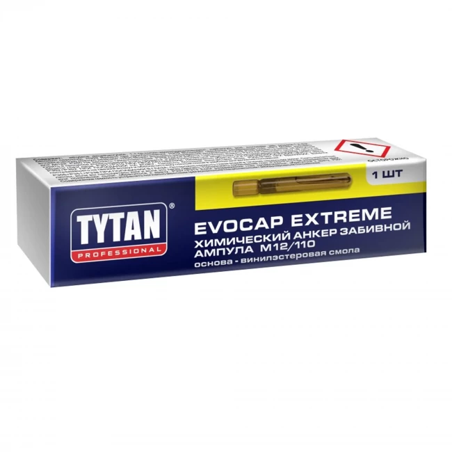 Химический анкер "TYTAN" ампула EVOCAP STANDARD M12/110 забивной (в блистере) Химический анкер "TYTAN" ампула EVOCAP STANDARD M12/110 забивной (в блистере)