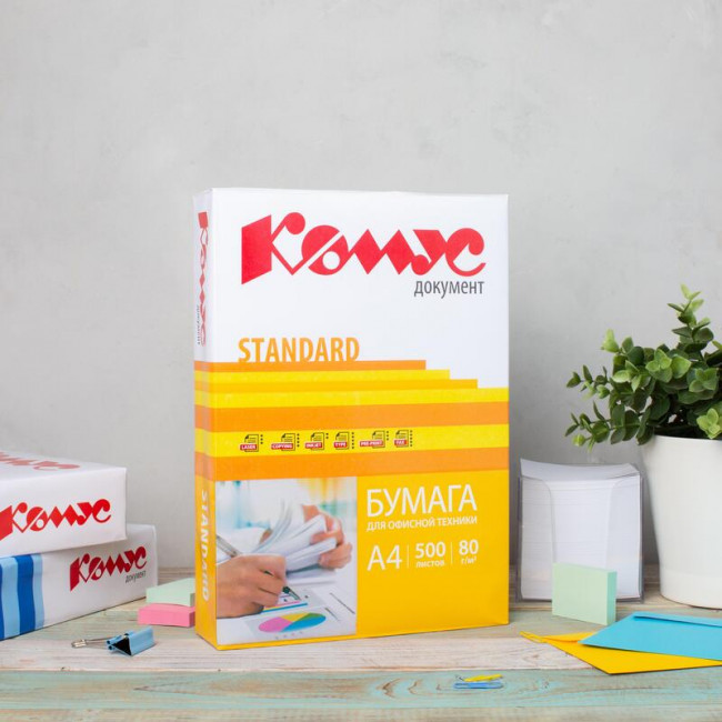 Бумага офисная Комус Документ Standard А4 80 г/кв.м марка С 146 CIE (500 листов) Бумага офисная Комус Документ Standard А4 80 г/кв.м марка С 146 CIE (500 листов)