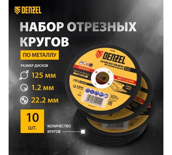 Круг отрезной Абразивный по металлу Denzel Круг отрезной Абразивный по металлу Denzel