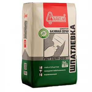 Шпаклёвка цементная СТАРАТЕЛИ Базовая для вн/раб. серая (20 кг.) Шпаклёвка цементная СТАРАТЕЛИ Базовая для вн/раб. серая (20 кг.)